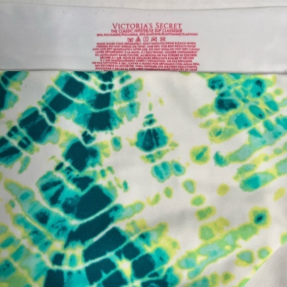 Victoria’s Secret Bikini Size Medium Swimsuit Bathing Suit Green White - Picture 2 of 8